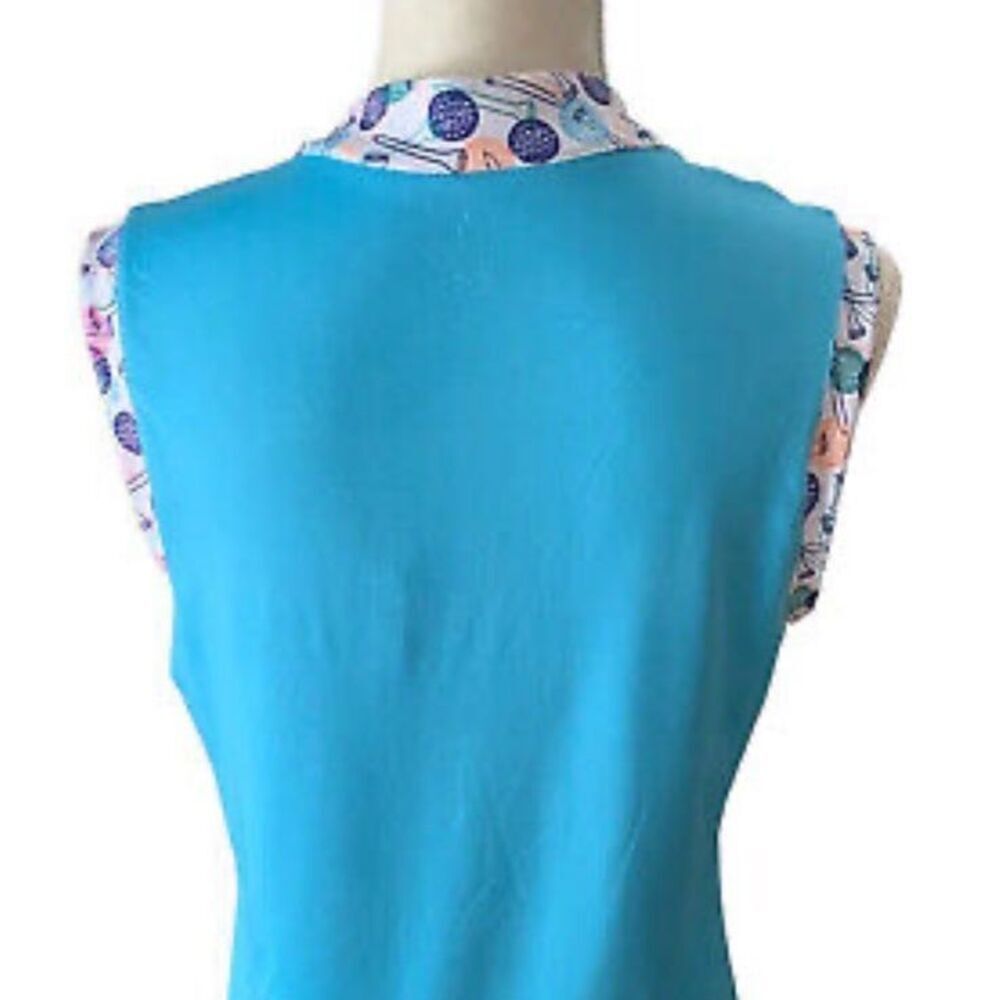 Emerald 18 Women's Golf Top Sleeveless Split V-Neck UPF 50+ Aqua Blue - Picture 6 of 11